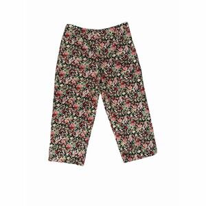 Vintage Clio Capris Women's Size 10 Red Floral Vintage Straight Leg
